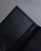 "Tiffany&Co" Logo engraved grained leather card holder