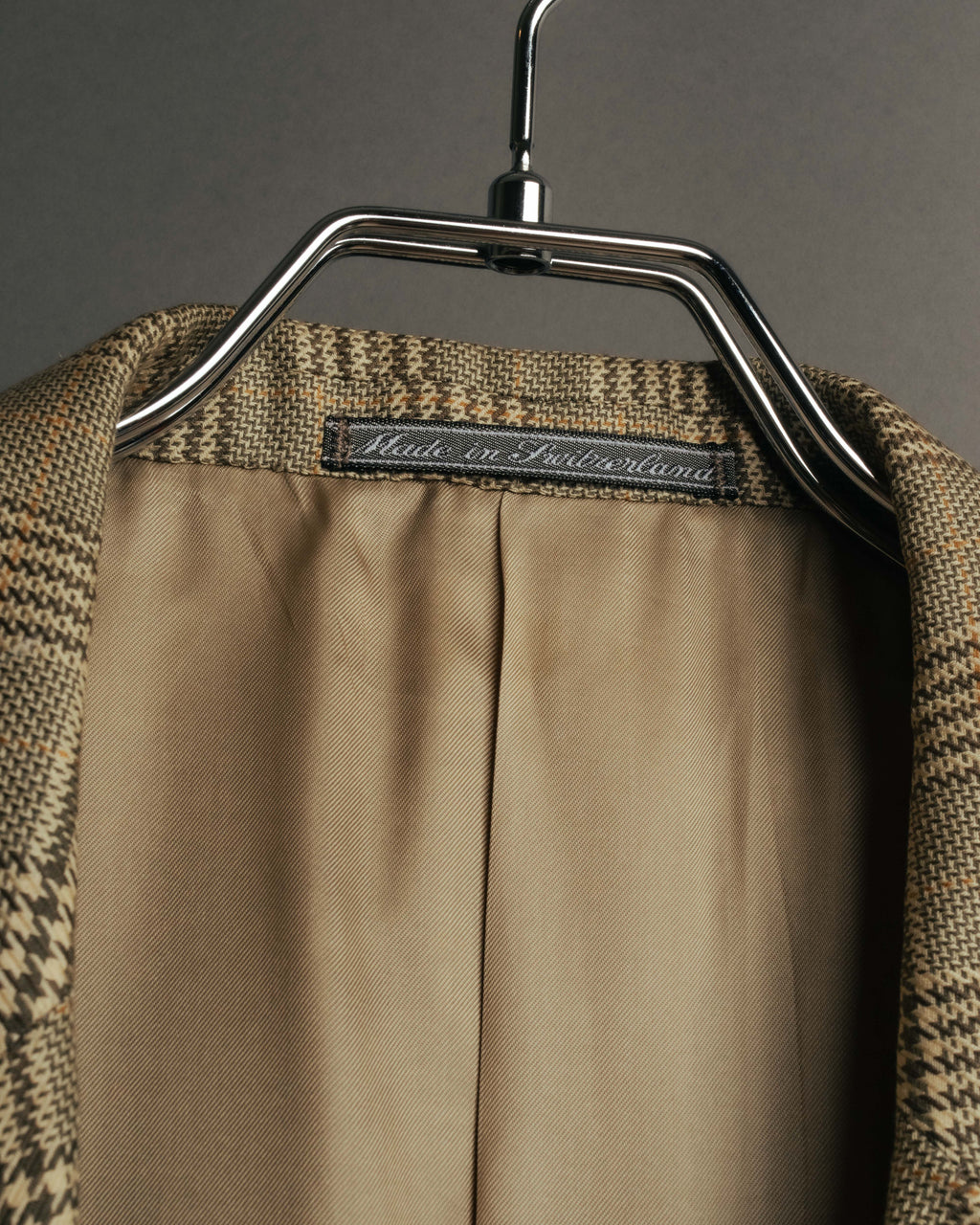 "GUCCI" 90's-00's Vintage houndstooth and glen check structured cotton jacket