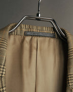 "GUCCI" 90's-00's Vintage houndstooth and glen check structured cotton jacket