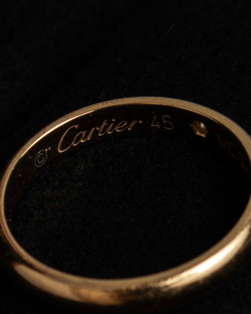 "Cartier" Band 1PD PG AU750 diamond ring