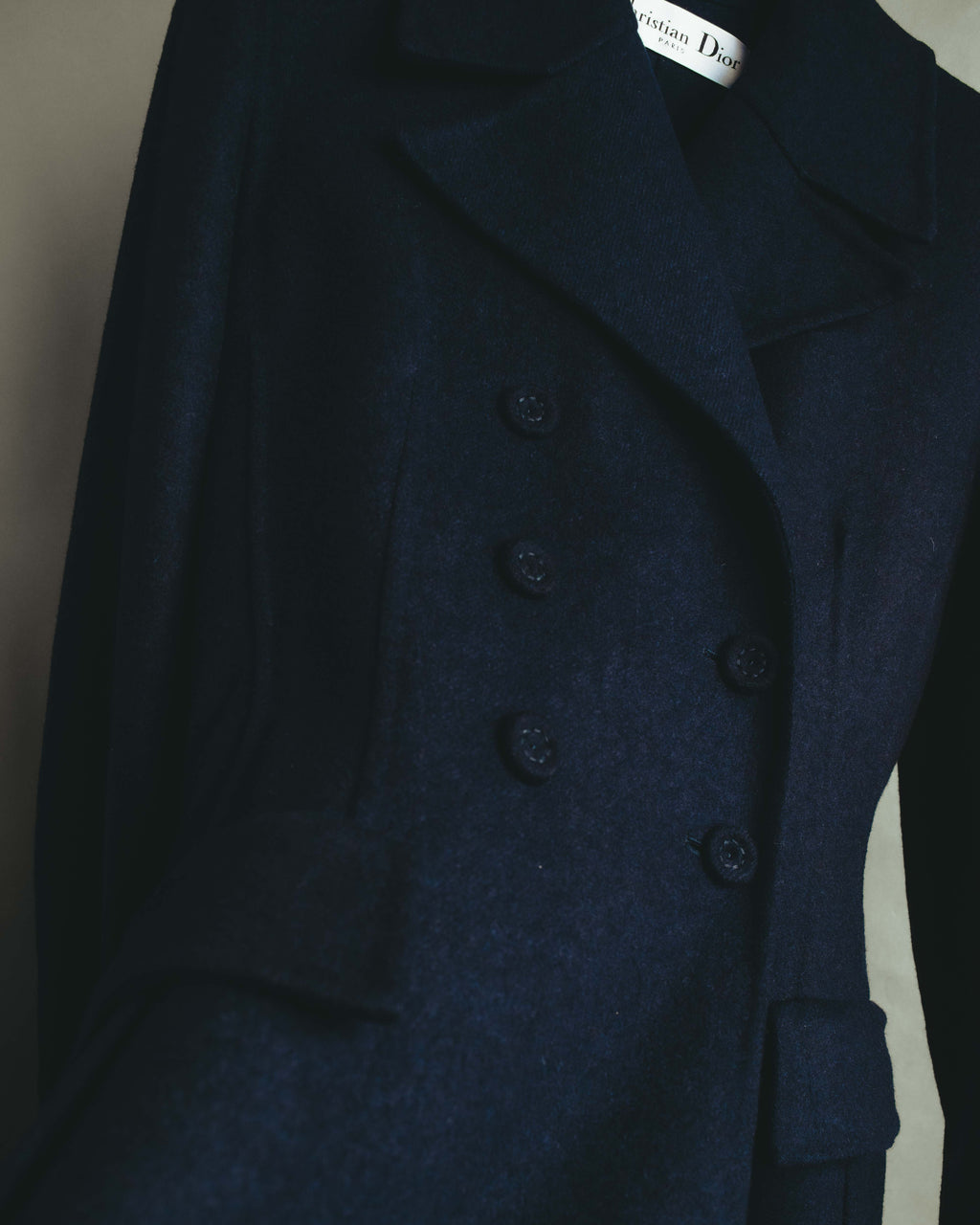 -SPECIAL- “Christian Dior” 2017 AW Navy double breasted A line long coat