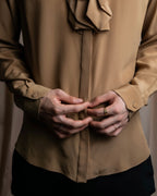 "AQUILAND RIMONDI" 100% silk bowtie design fly front shirt