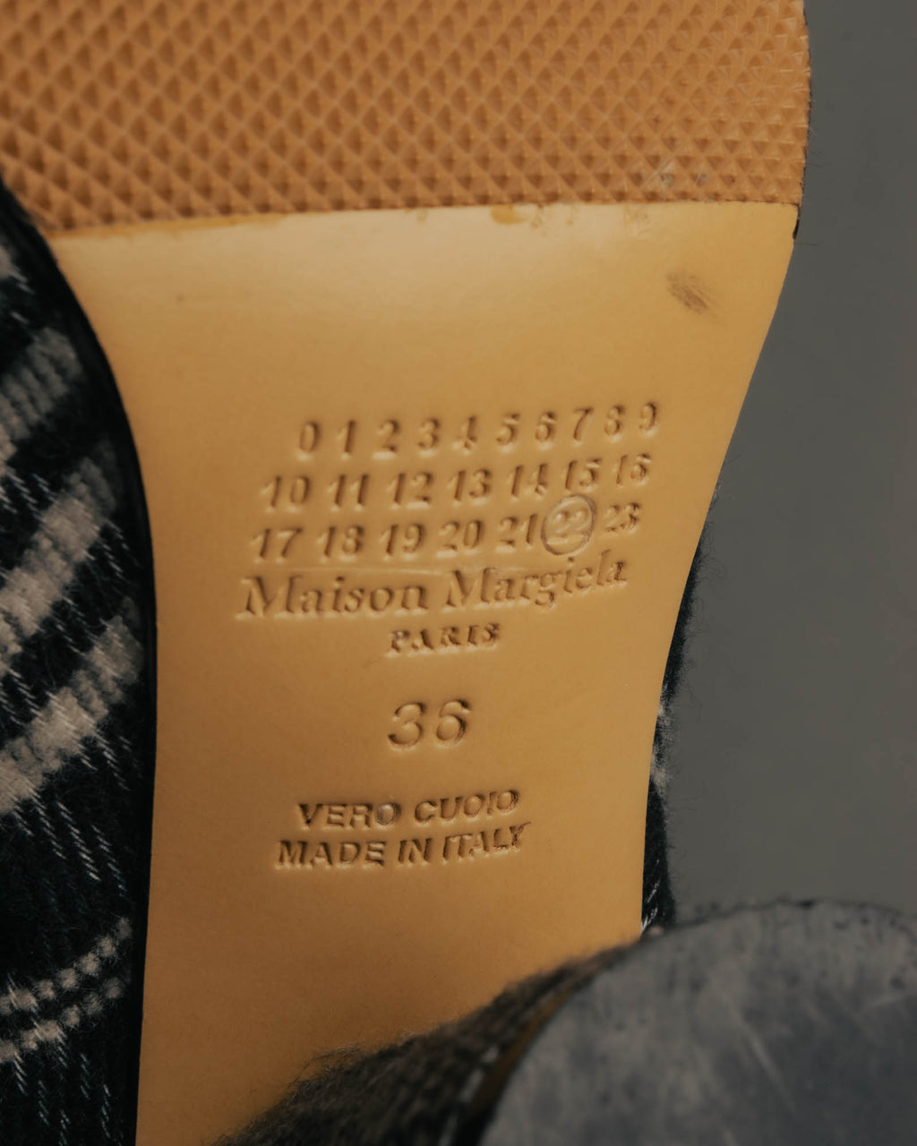-SPECIAL- "Maison Margiela"2015's Tabi striped fabric ankle boots