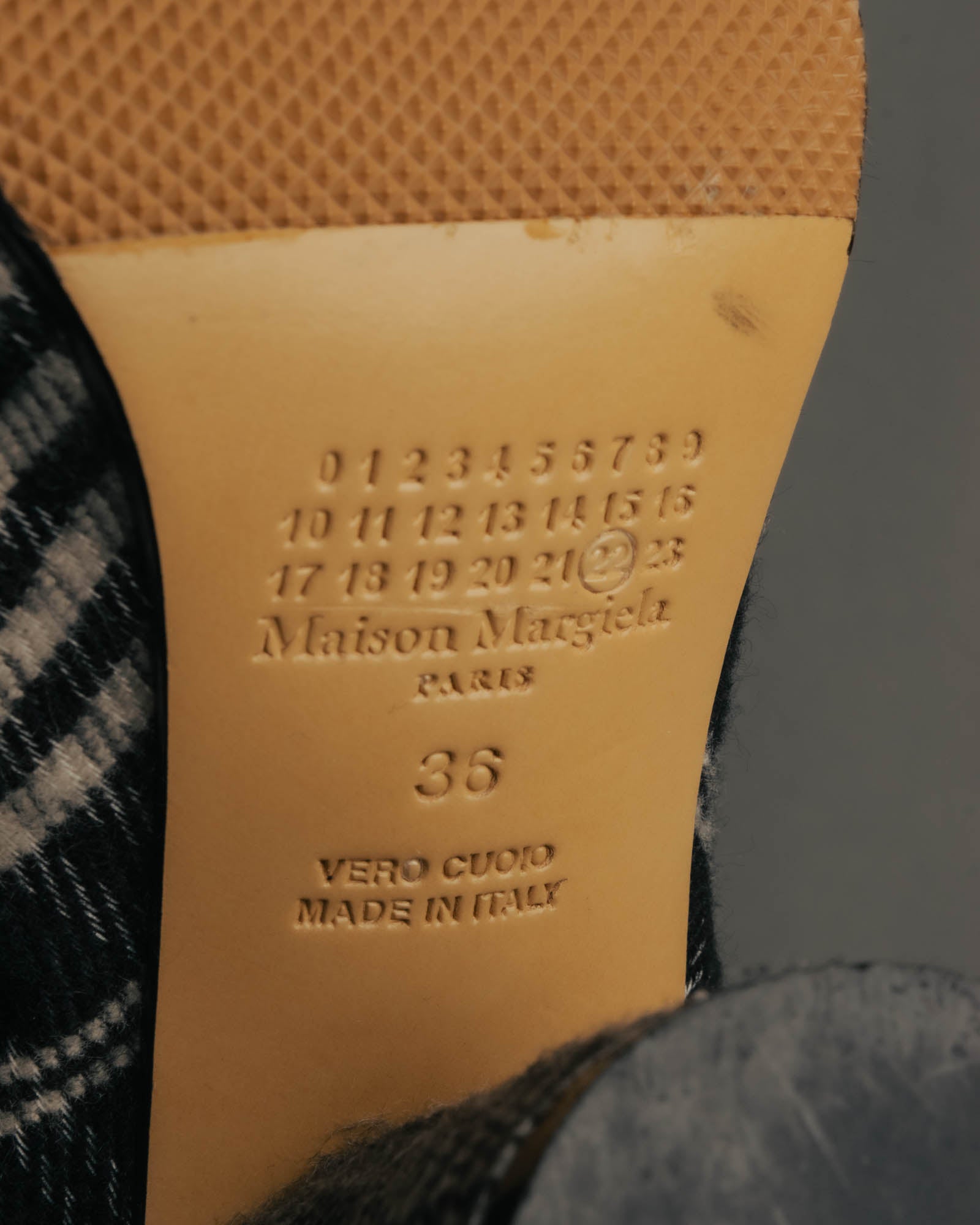 -SPECIAL- "Maison Margiela"2015's Tabi striped fabric ankle boots