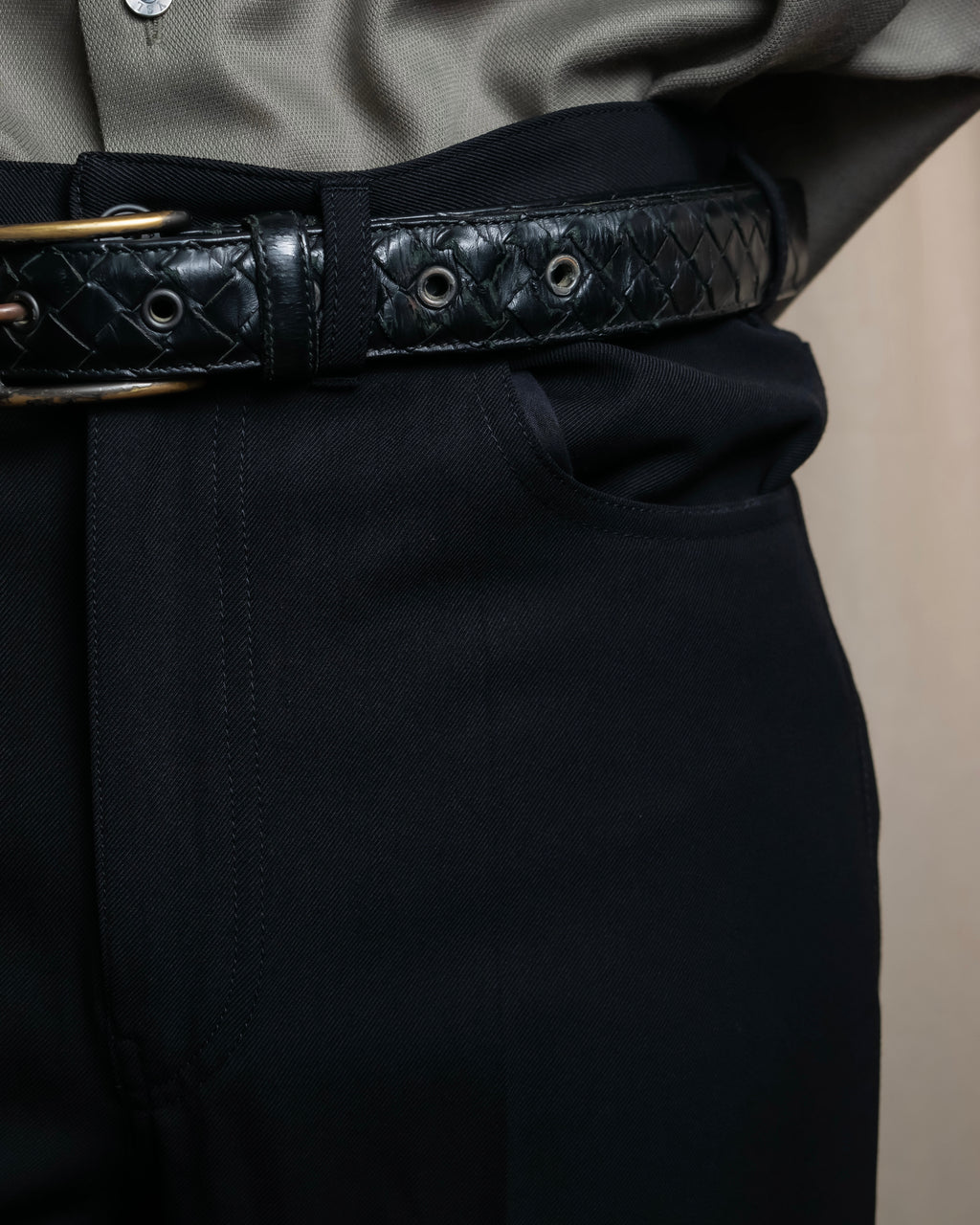 "BALENCIAGA" Beautiful draped full-length slacks