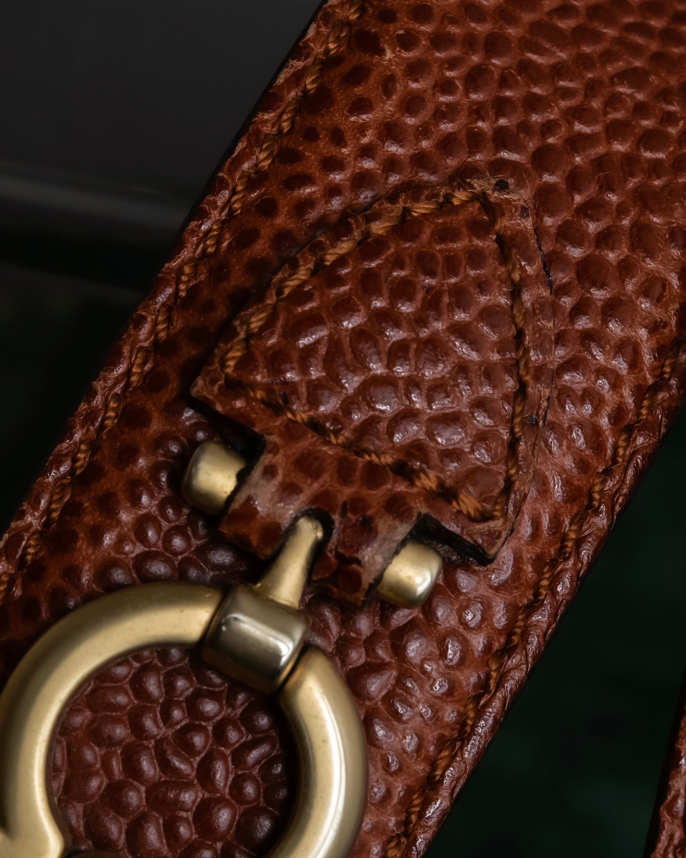 "Salvatore Ferragamo" Gancini motif chain design leather belt