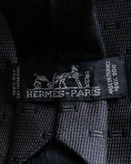 "HERMES" H embroidered pattern silk neck tie