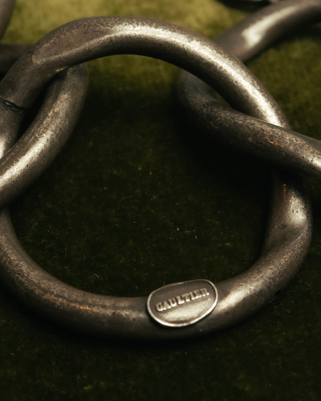 -SPECIAL- “Jean Paul Gaultier” 90’s-00’s sculptural gunmetal loop bracelet