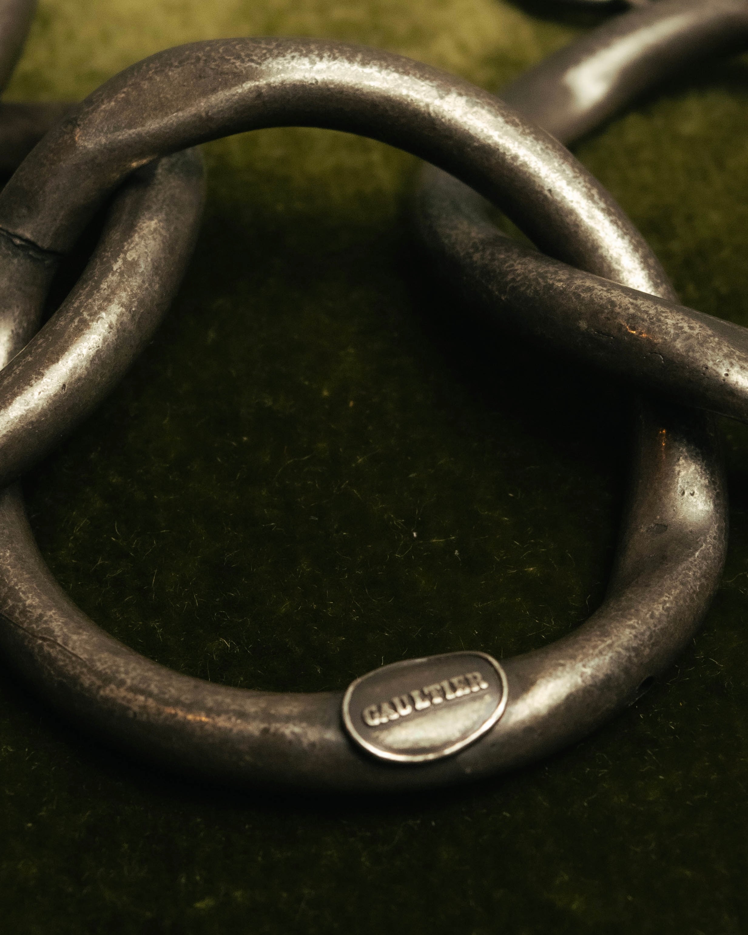 -SPECIAL- “Jean Paul Gaultier” 90’s-00’s sculptural gunmetal loop bracelet
