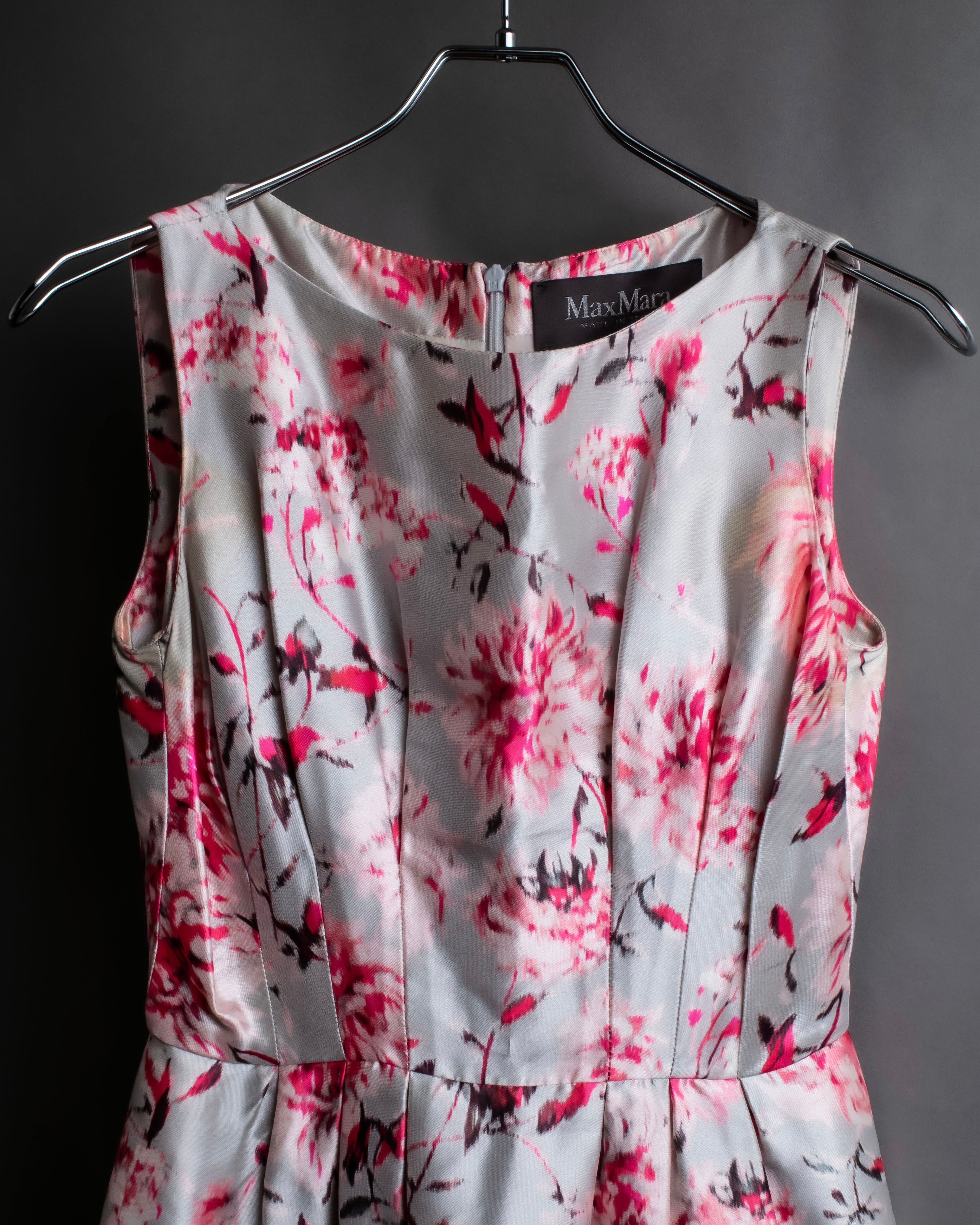 "Max Mara" Watercolor floral pattern sleeveless long dress