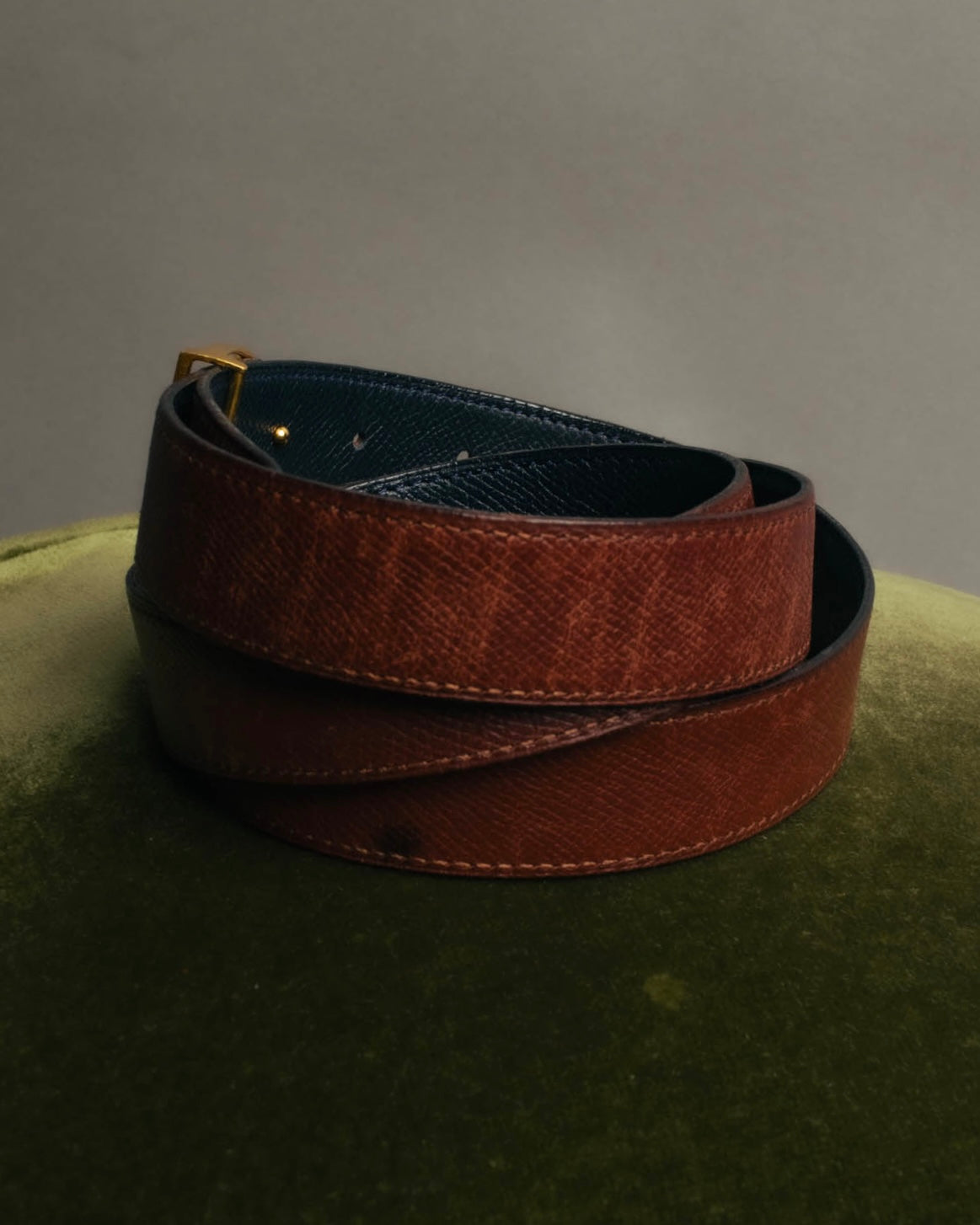"Hermès" Vintage grained leather belt