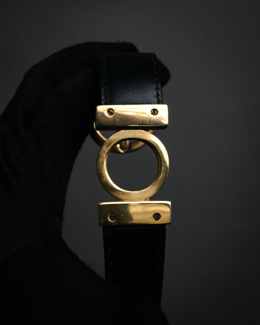 “Salvatore Ferragamo” 90’s Lizard leather double gancini belt