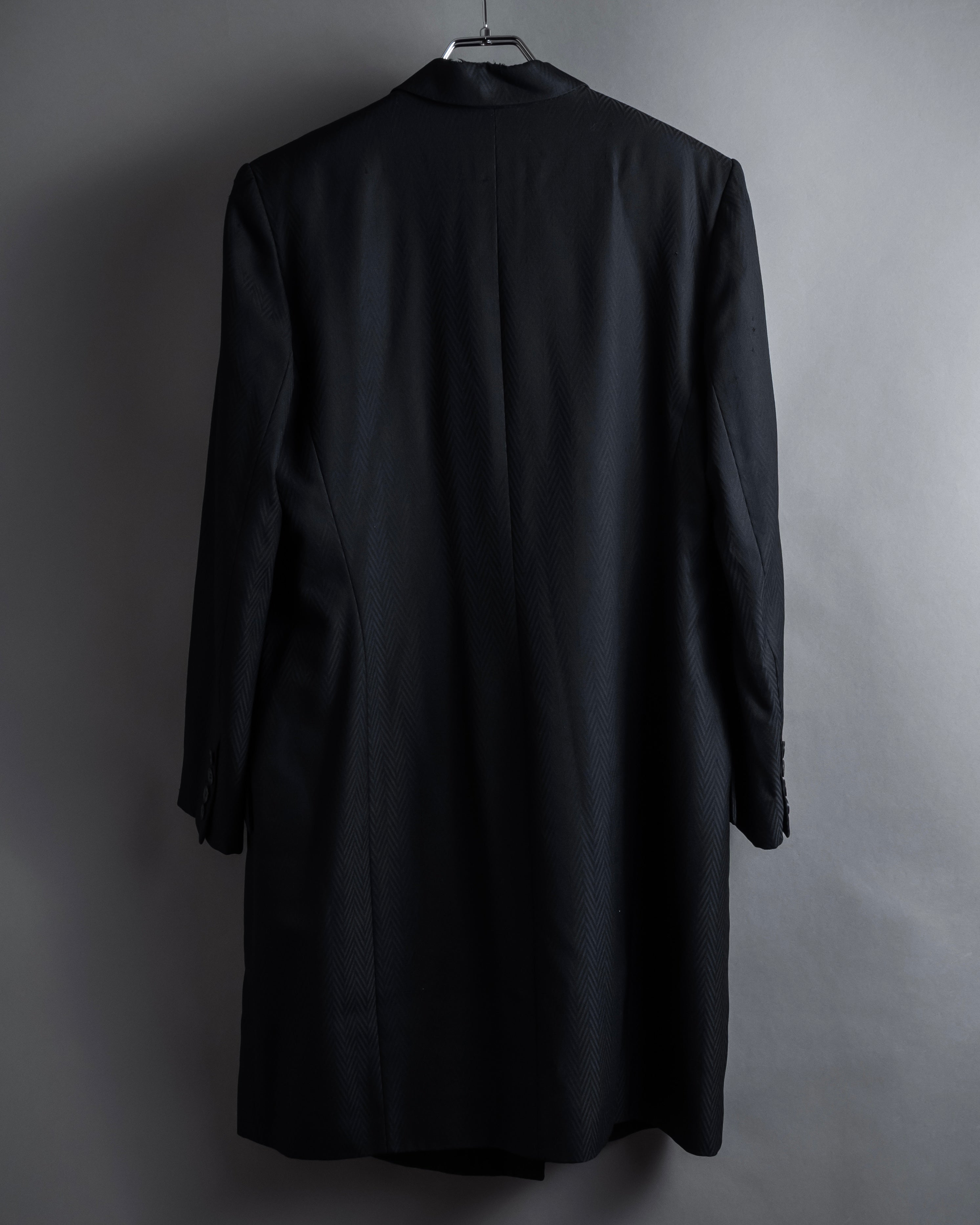 “Christian Dior” 90’s sculpted herringbone chester coat