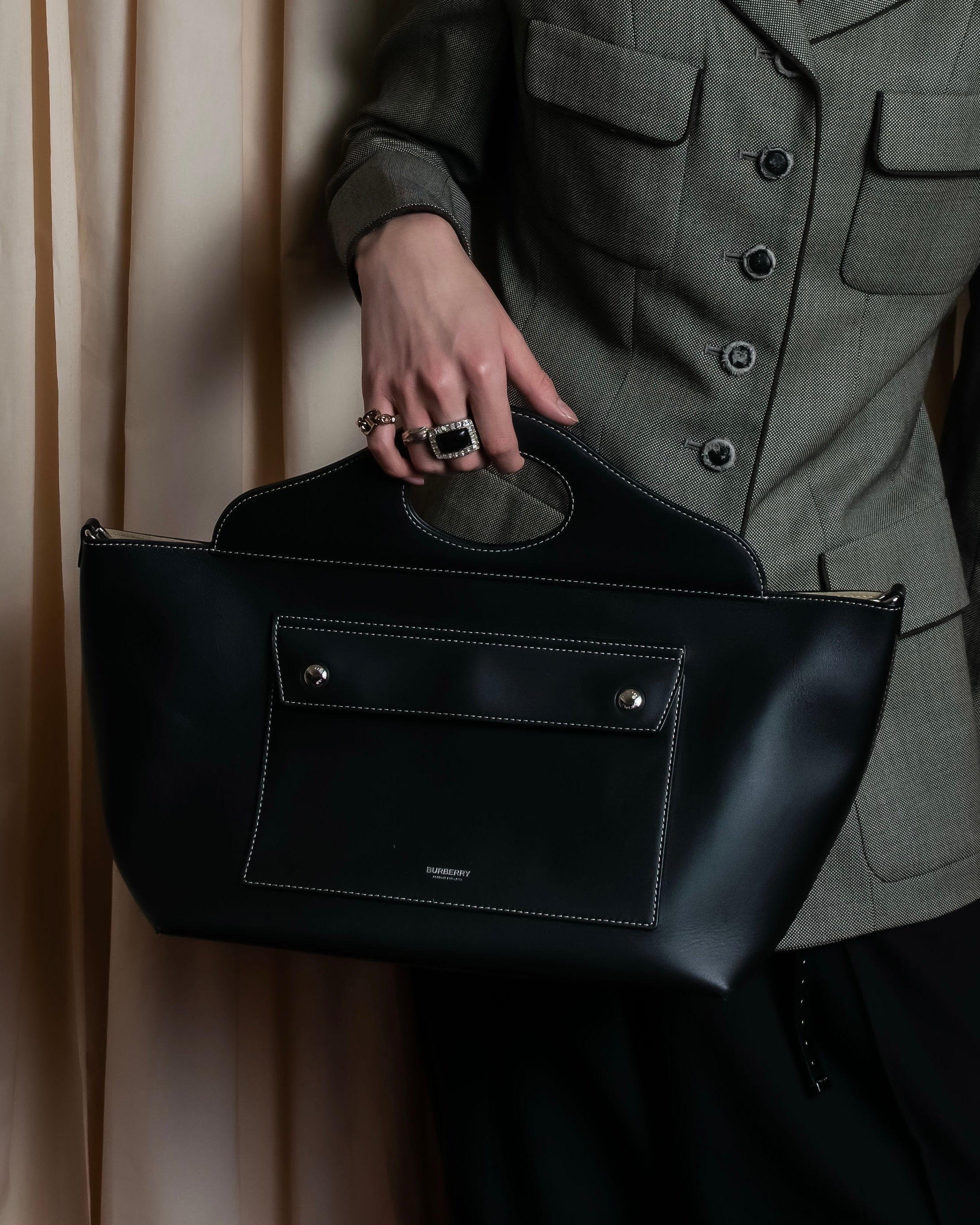 "BURBERRY" Suede switching design 2way shoulder bag