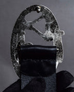 "Dolce & Gabbana" Libra motif silver buckle leather belt