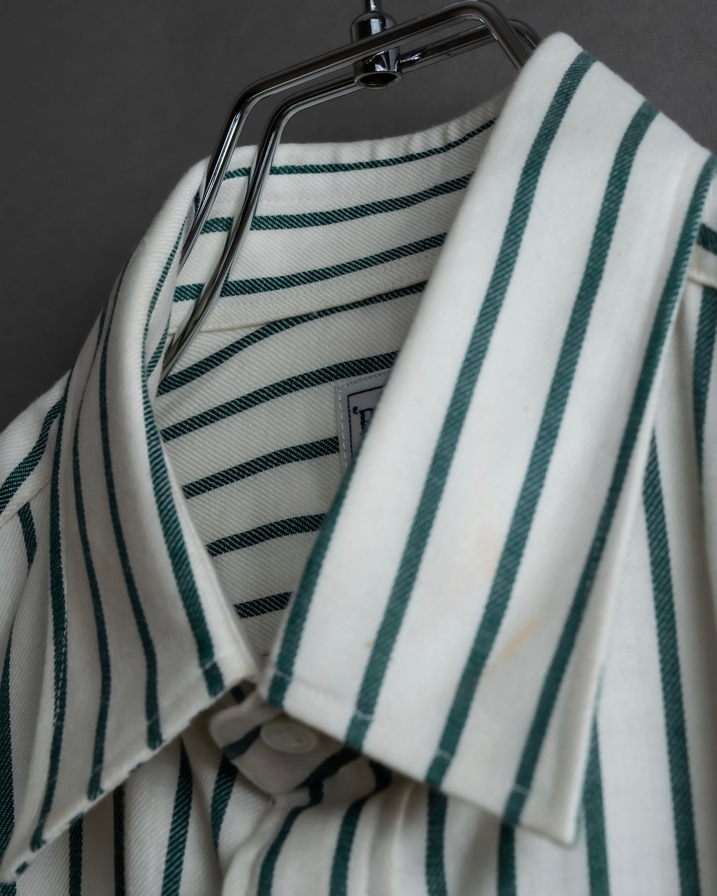 "BURBERRYS" Green stripe pattern oversized shirt