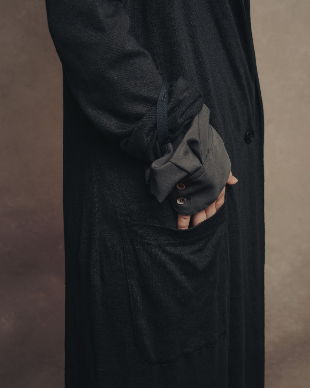 -SPECIAL- “Y’s” 23SS Sheer linen draped long coat