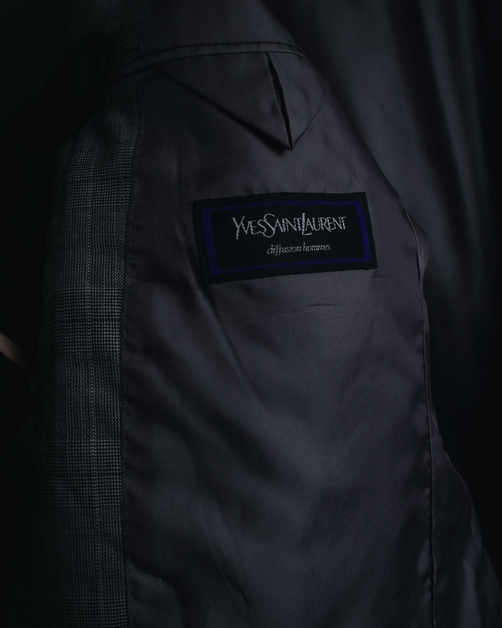 "YVES SAINT LAURENT" 80’s-90’s glen check tailored suit set