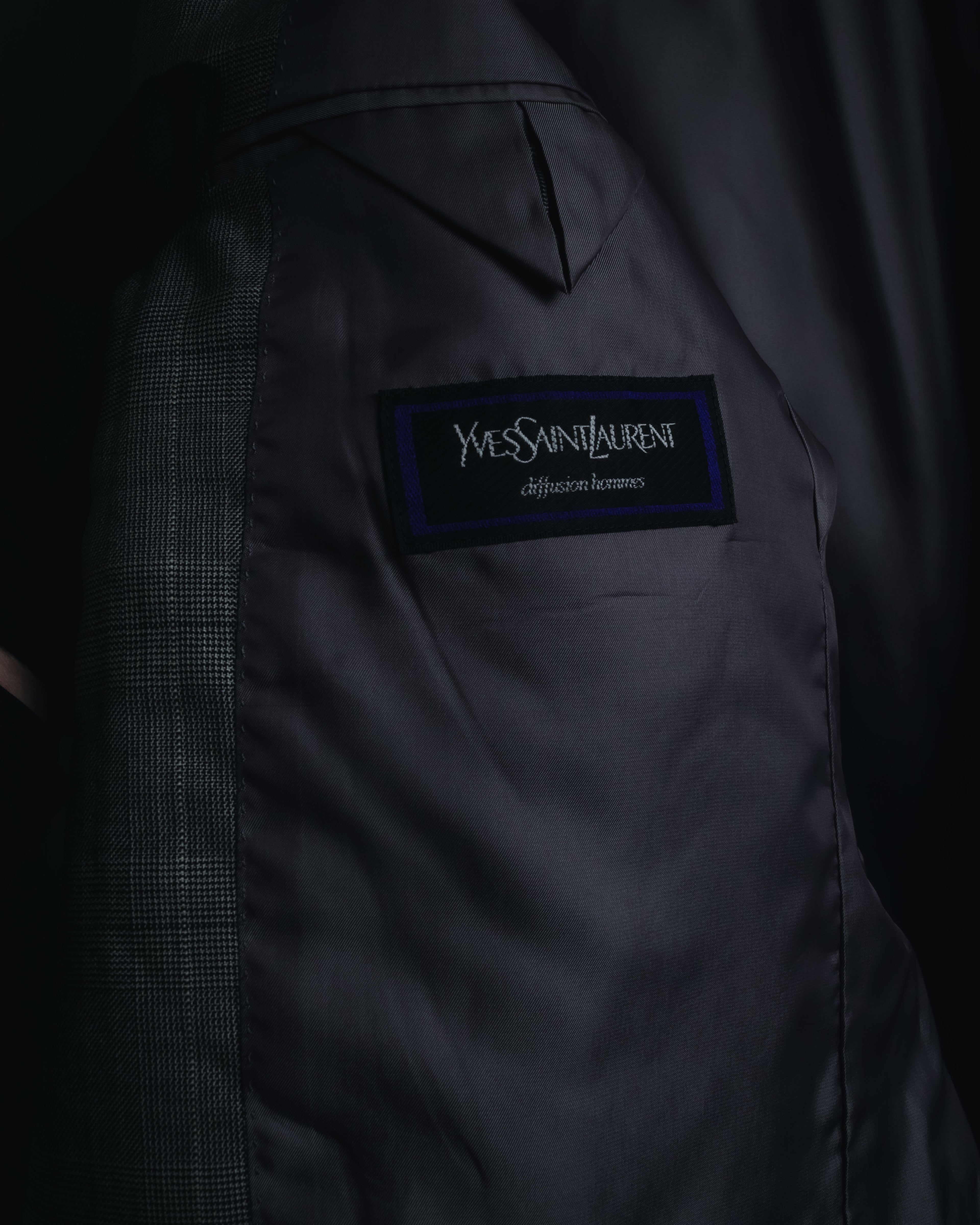 "YVES SAINT LAURENT" 80’s-90’s glen check tailored suit set