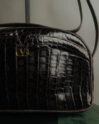 "valentino garavani" 70's-80's Vintage genuine crocodile leather shoulder bag