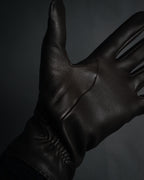 “HERMÈS” 2010’s bi material lambskin silk lined gloves
