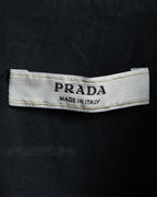 "PRADA" gathered detail cotton tailored jacket