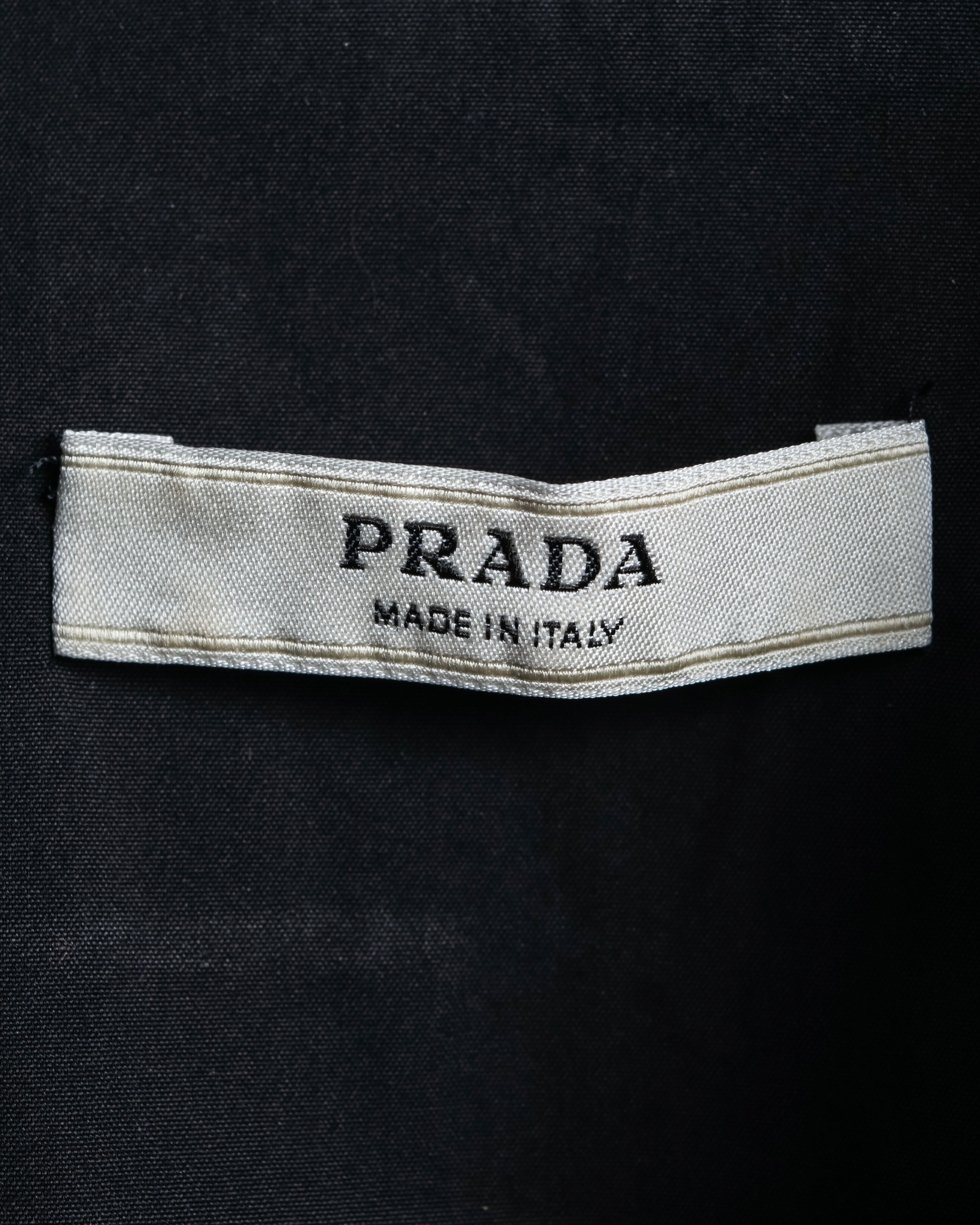 "PRADA" gathered detail cotton tailored jacket