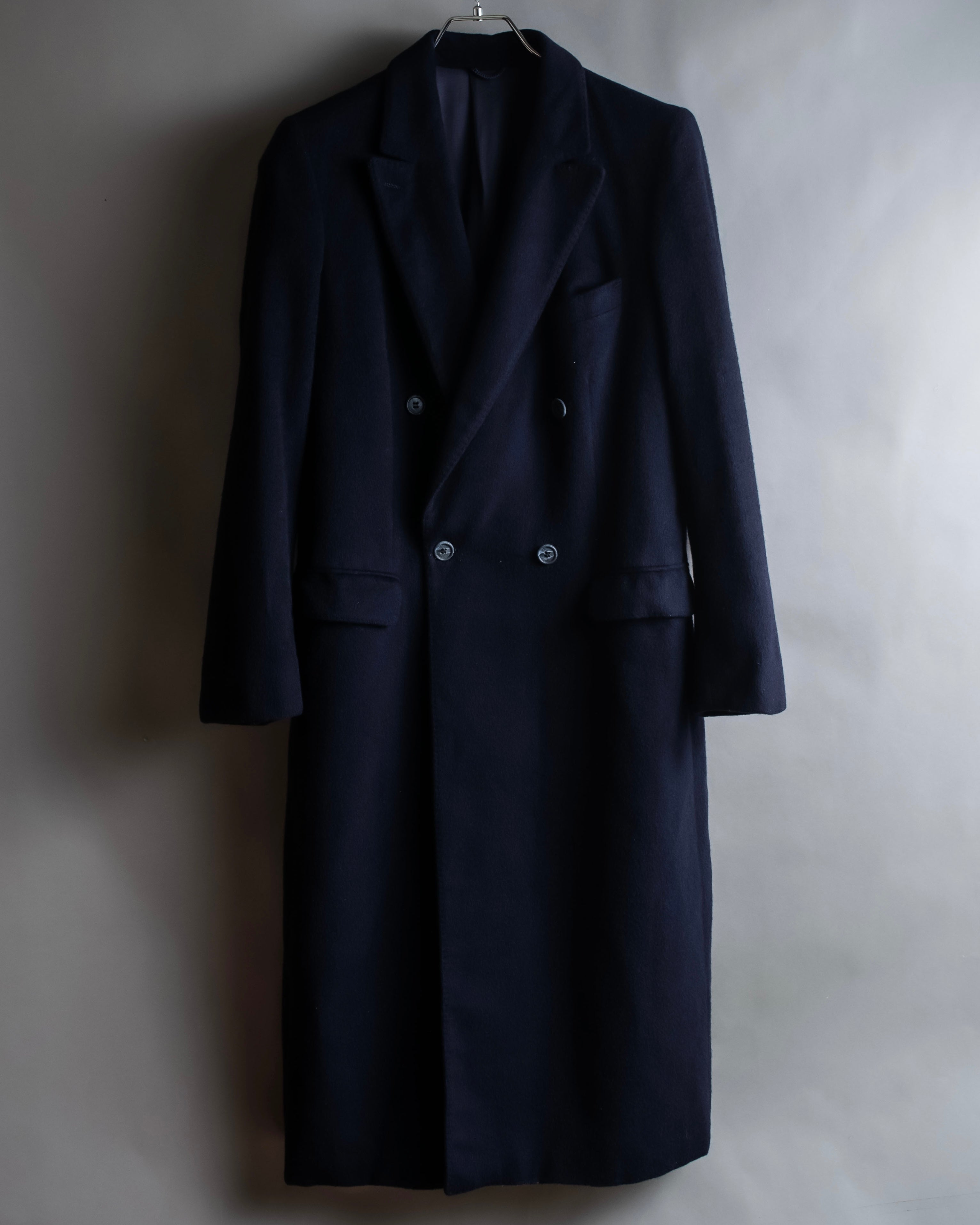 "BALENCIAGA" Peak lapel double-breasted chester coat