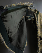 "sacai" Asymmetrical design double zipper tweed vest