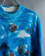 "PRADA" Abstract all over print mohair blend knit