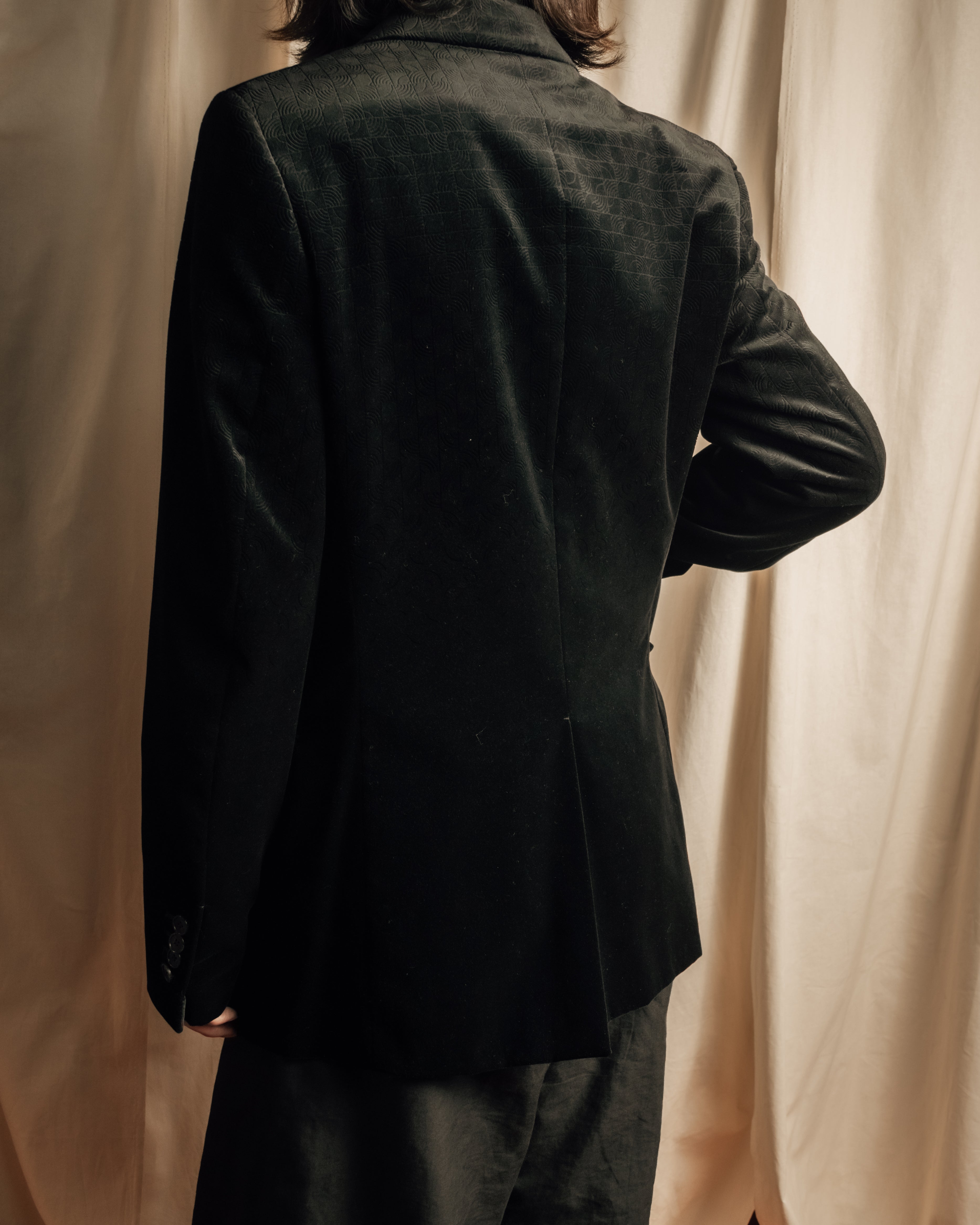 "LOUIS VUITTON" Geometric pattern velvet tailored jacket