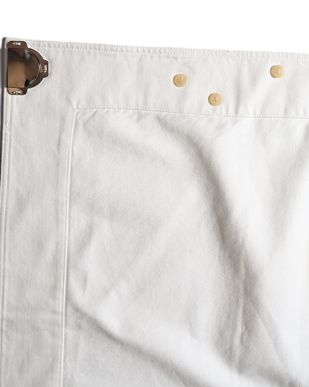 CÉLINE by Phoebe Philo/ Metal Hook Detail Denim Wrap Skirt White
