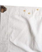 CÉLINE by Phoebe Philo/ Metal Hook Detail Denim Wrap Skirt White