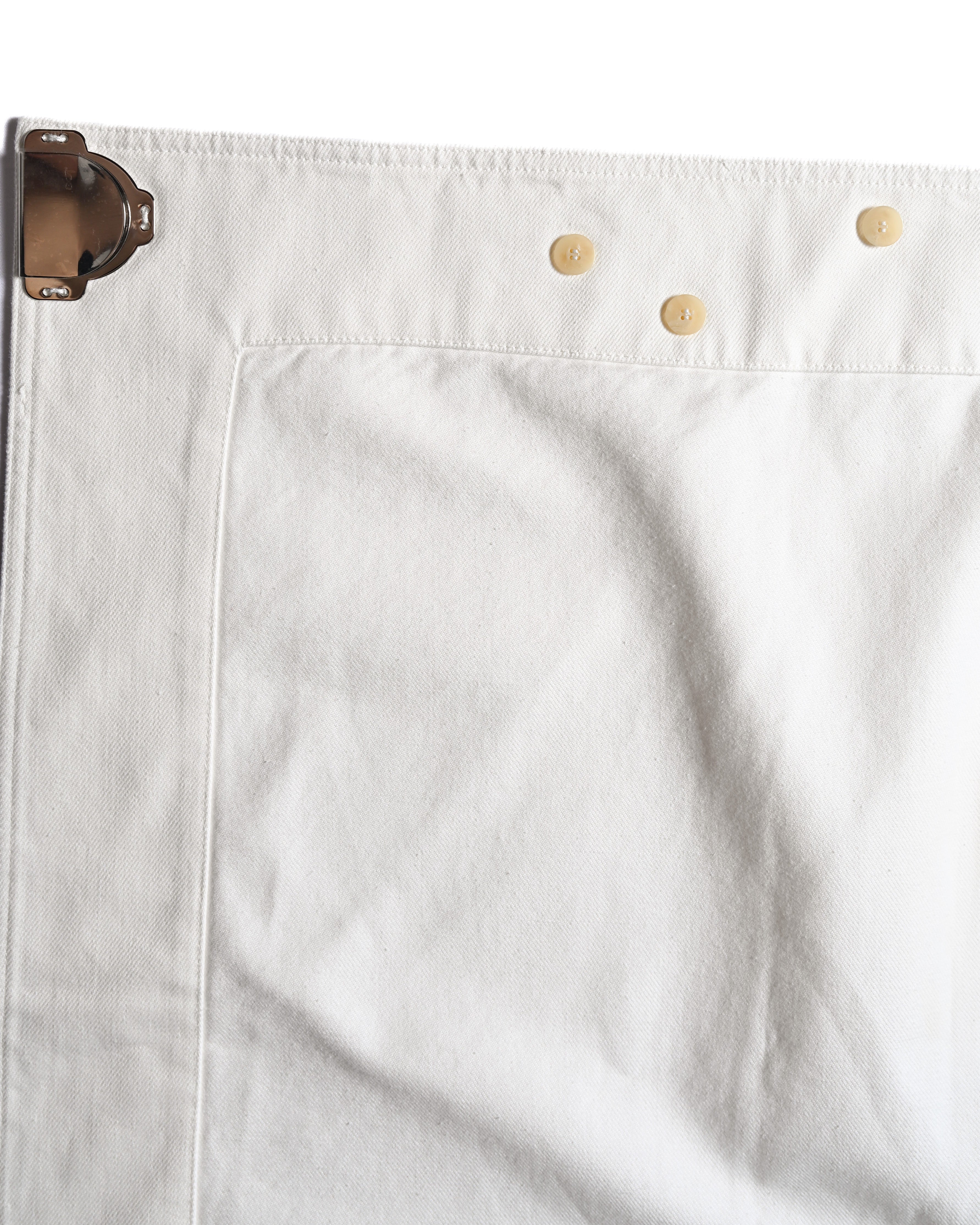 CÉLINE by Phoebe Philo/ Metal Hook Detail Denim Wrap Skirt White