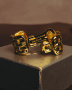 "Christian Dior" 80's-90's Gold chain clip-on earrings