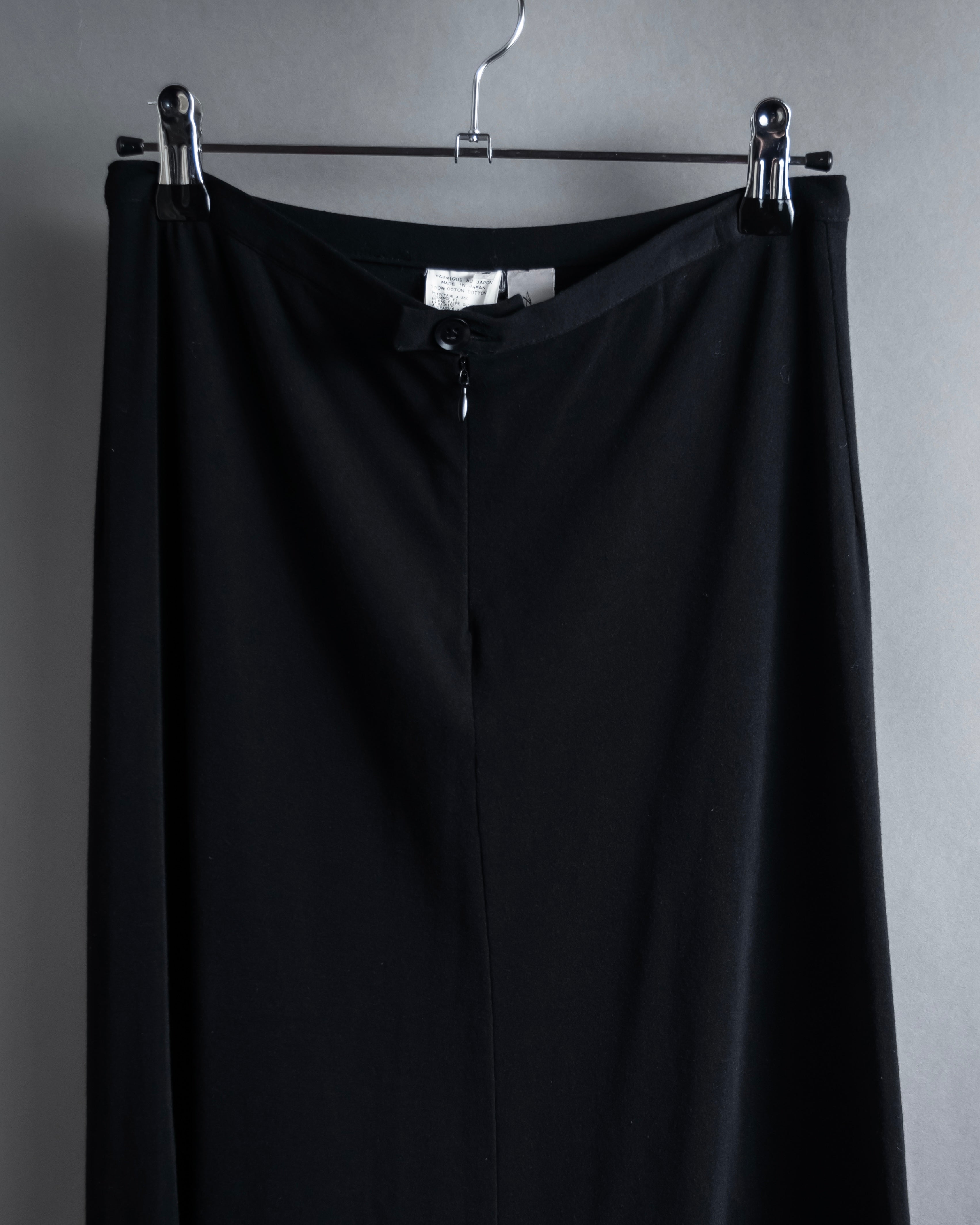 "YOHJI YAMAMOTO" 11SS Minimalist design skirt-like silhouette wide slacks