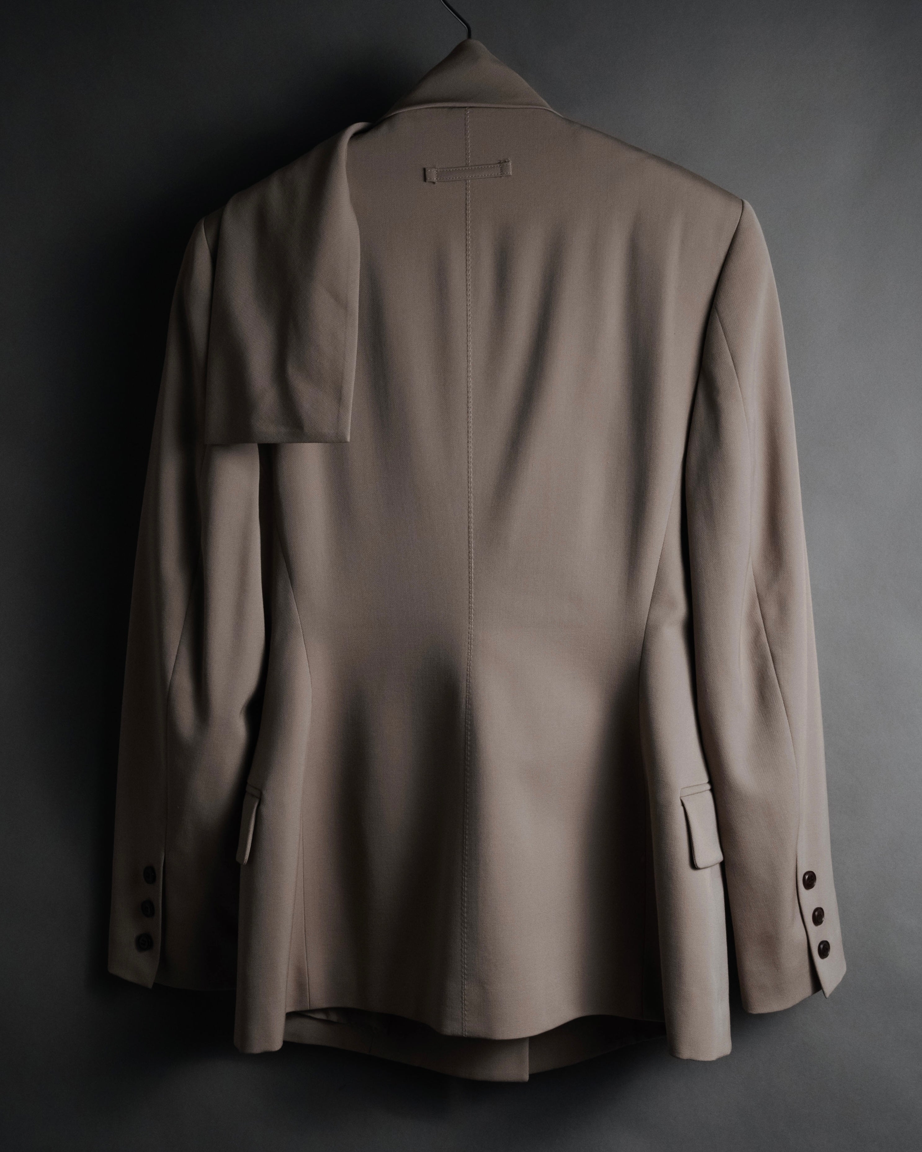 –SPECIAL– “Jean Paul GAULTIER FEMME” 90’s-00’s sculptural scarf collar tailored jacket