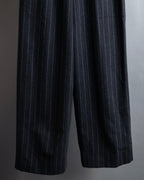 "BALENCIAGA" Side zipper design striped slacks