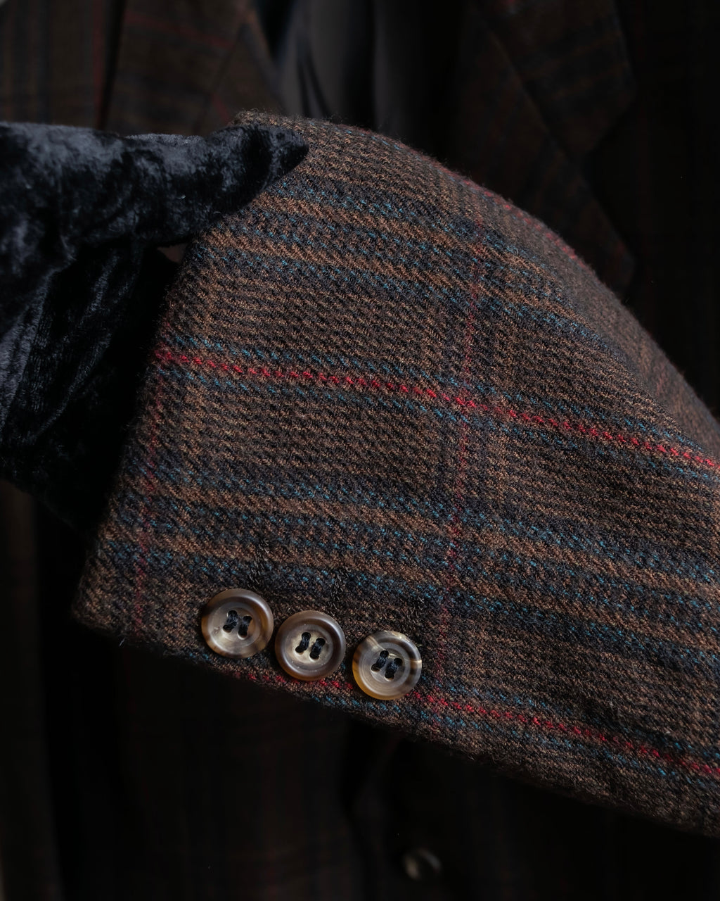 "BALENCIAGA" Checked shoulder pad box silhouette tailored jacket