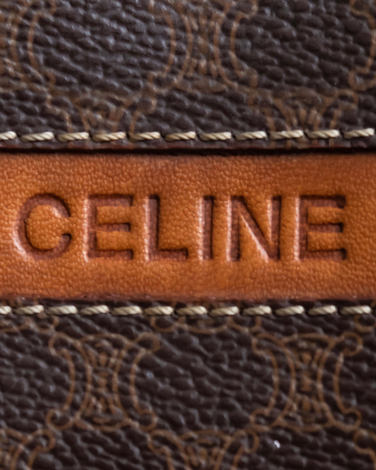 "CELINE" Macadam Pattern Three Line Handbag