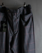 "GUCCI" Glen plaid wool wide tapered slacks