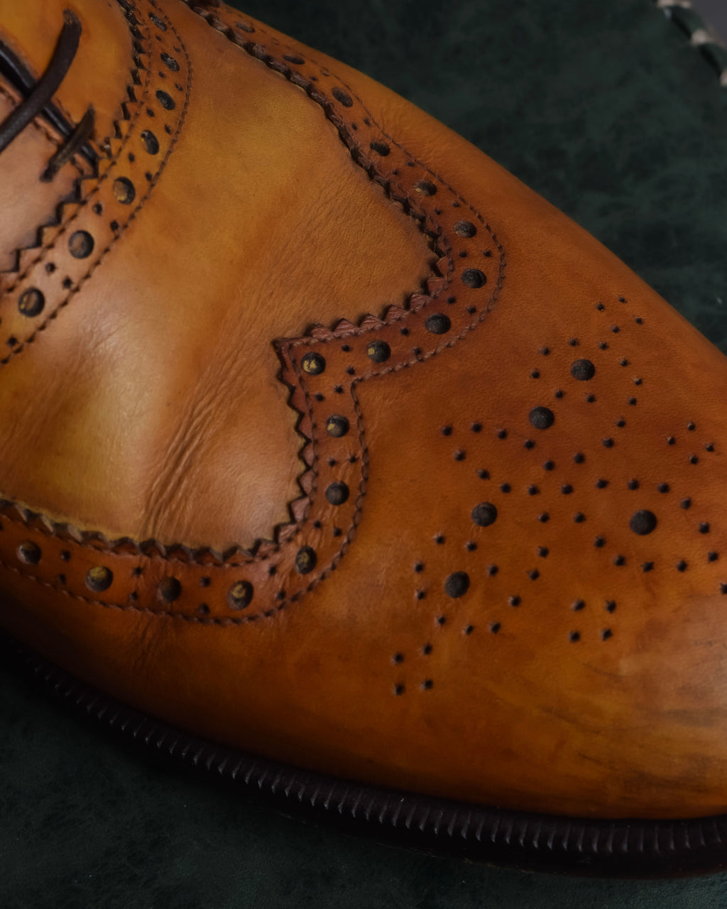 "Christian Louboutin" Brogue detail wingtip leather shoes