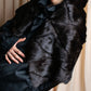 "GIVENCHY" Fur & leather used reversible short shawl collar jacket