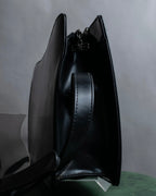 "BALENCIAGA" Horizontal metallic plate design leather shoulder bag