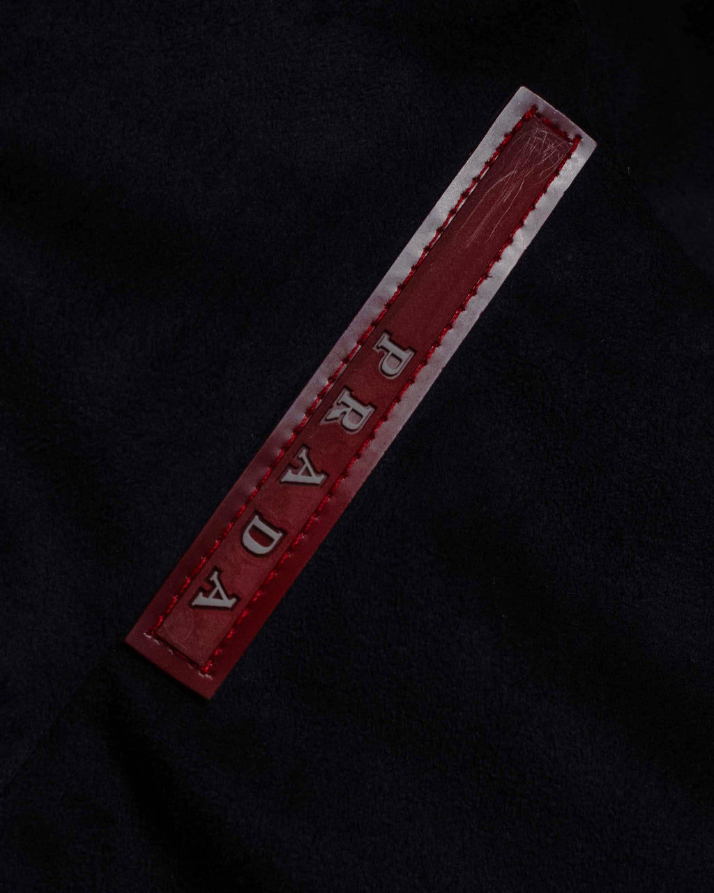 "PRADA" Wrap flap design micro suede jacket