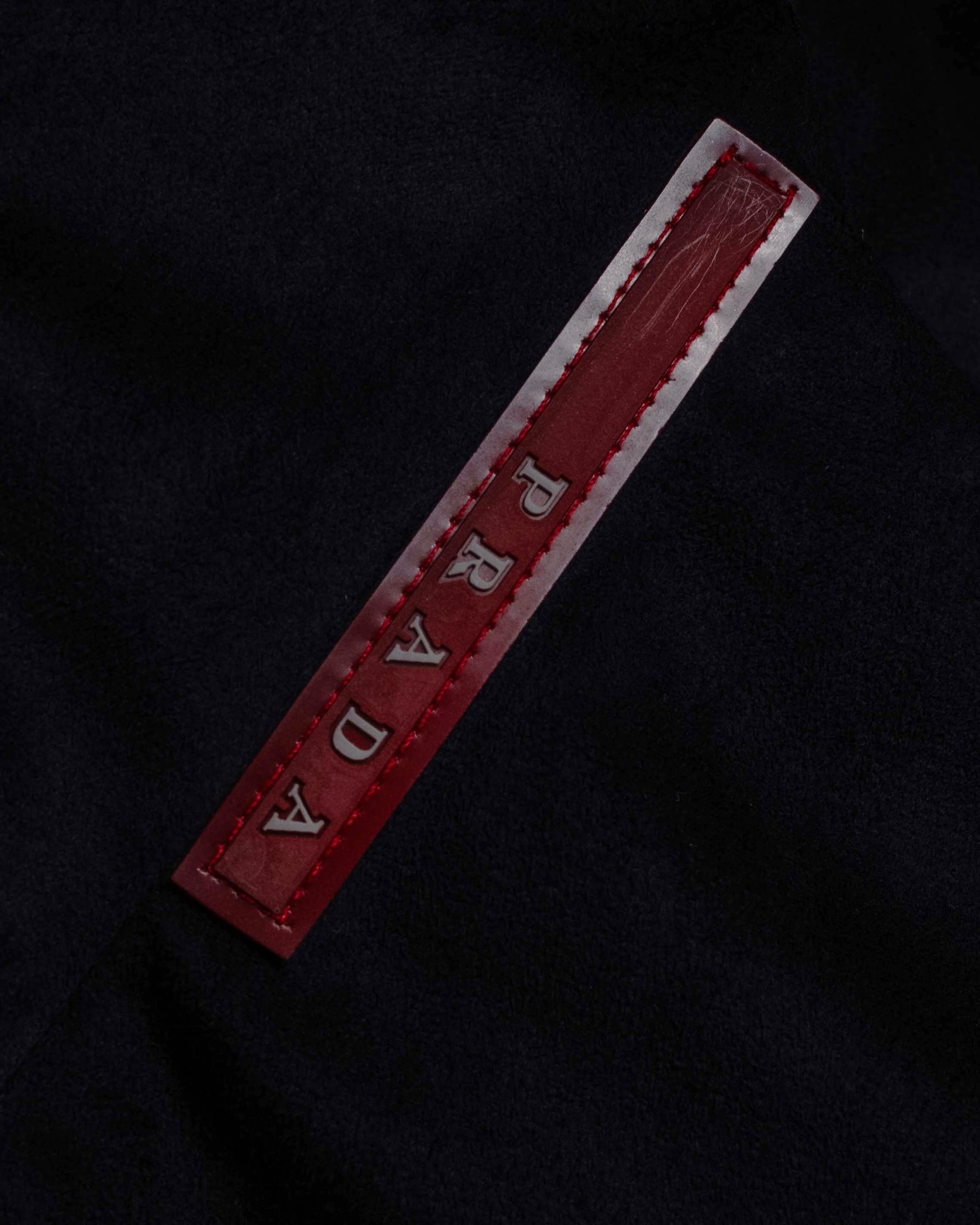 "PRADA" Wrap flap design micro suede jacket