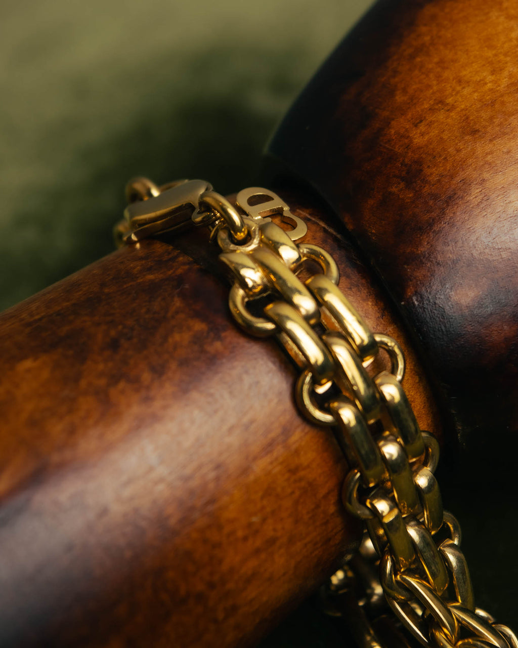 "Christian Dior" 80's-90's Gold-tone chain bracelet