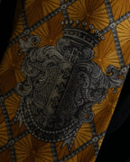 "GIANFRANCO FERRE" Ornamental yellow silk necktie