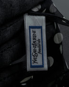 "YVES SAINT LAURENT" Large polka dot silk long scarf