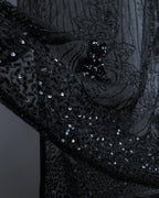 "RRL Ralph Lauren" Sequined beaded plant motif tulle sleeveless dress